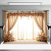 Aperturee - Aperturee Floral Boho Theme Statement Sweet Wedding Backdrop